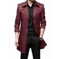 thumbnail image 2 of Men'S Versatile Trench Coat for Spring, Autumn, and Winter - Stylish and Functional Wine Red M, 2 of 7