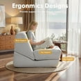 thumbnail image 6 of Vorthio Folding Sofa Bed, 3 in 1 Convertible Sleeper Chair, Floor Couch with Back Support, Single Chair Bed for Living Room,White, 6 of 8