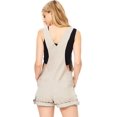 thumbnail image 2 of Revolt Women's Juniors Vintage Denim Short Overalls (Khaki, Large), 2 of 2