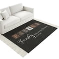 thumbnail image 2 of Bedroom Rug Carpet 3'x 5', Black Washable Floor Carpet with Tassels, Farmhouse Country Vintage Wooden Grain Plaid Elegant Soft Floor Rug Mat for Patio, Balcony, Laundry, Room Decor, 2 of 9