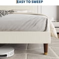 thumbnail image 6 of Twin Bed Frame Upholstered Platform Bed with Fabric Headboard, Heavy-Duty Platform with Strong Metal Slats Non-Slip and Noise-Free, Wooden/Metal Slats Support, No Box Spring Needed, Easy Assembly, 6 of 8