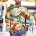 thumbnail image 2 of Christmas Snowman Men's Sweater Sports POLO Shirt Zip Pullover Mens Athletic Long Sleeve Sweatshirt Mock Neck for Men, 2 of 7