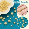 thumbnail image 4 of 60pcs 18k Gold Plated Round Beads 3 Sizes Round Brass Hollow Beads Metal Spacer Beads Loose Beads, 4 of 6