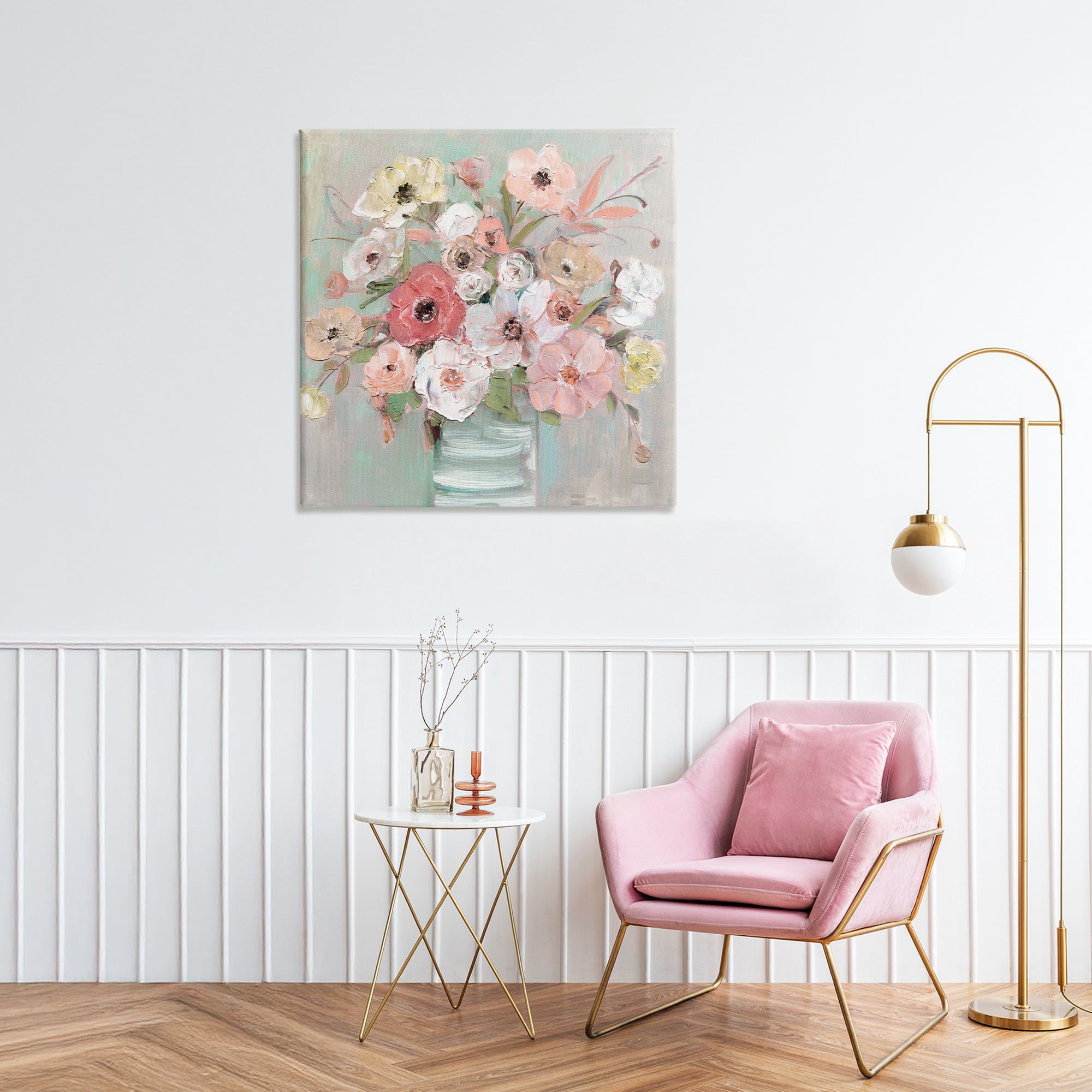 Stupell Industries Pastel Flower Forms Vase Canvas Wall Art, design by Sally Swatland