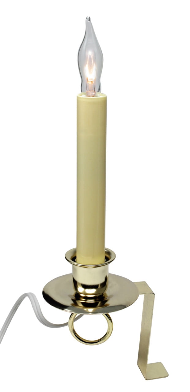 Electric Candle Lamp W/Sensor Blister-Packed 7"-Brass Plated 