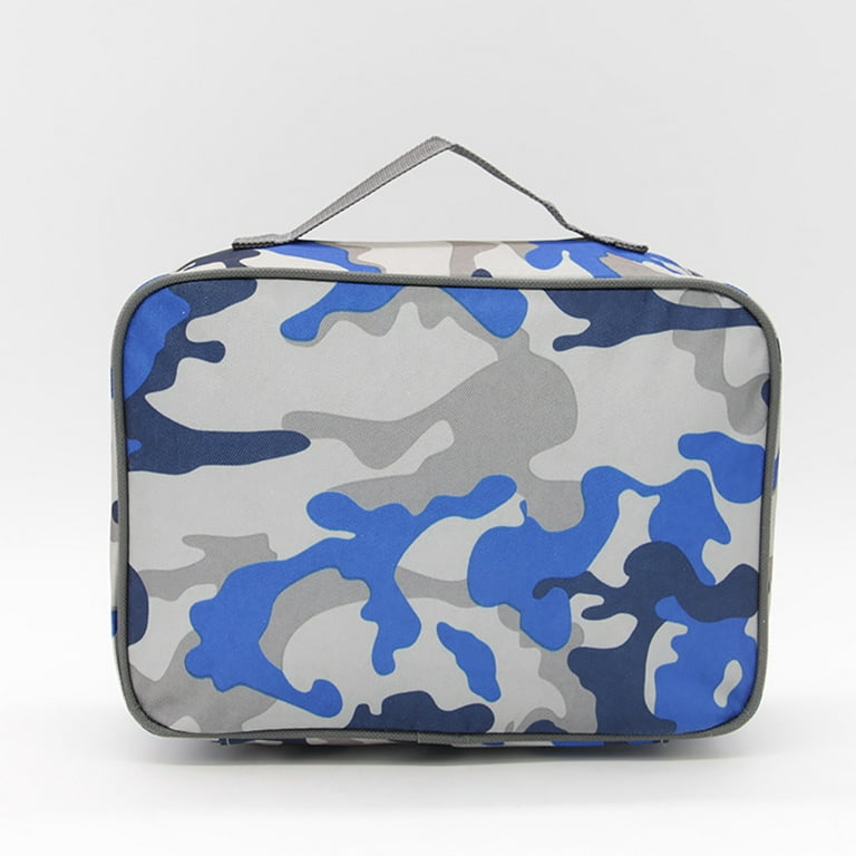 FlowFly Kids Lunch box Insulated Soft Bag Mini Cooler Back to School  Thermal Meal Tote Kit for Girls, Boys,Blue Camo