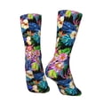 thumbnail image 5 of Uemuo Colorful Flowers Pattern Women's Crew Socks, Soft Durable Breathable Moisture-Wicking with Odor Control Cotton socks, 5 of 9