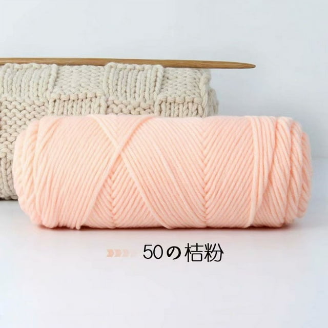 Granjero Gordo Hilo de lana teñido a mano para tejer y crochet, 200 g de hilo de lana suave y duradero, color naranja y rosa