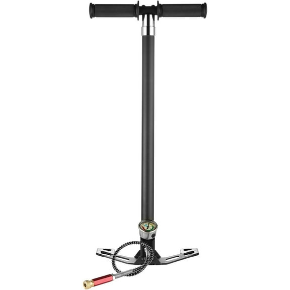 PCP Stirrup Pump for Air Rifles - 4 Stage 30MPa High Pressure Hand Pump with Pressure Gauge and Foot Pedal for Easy Airgun and Tire Inflation