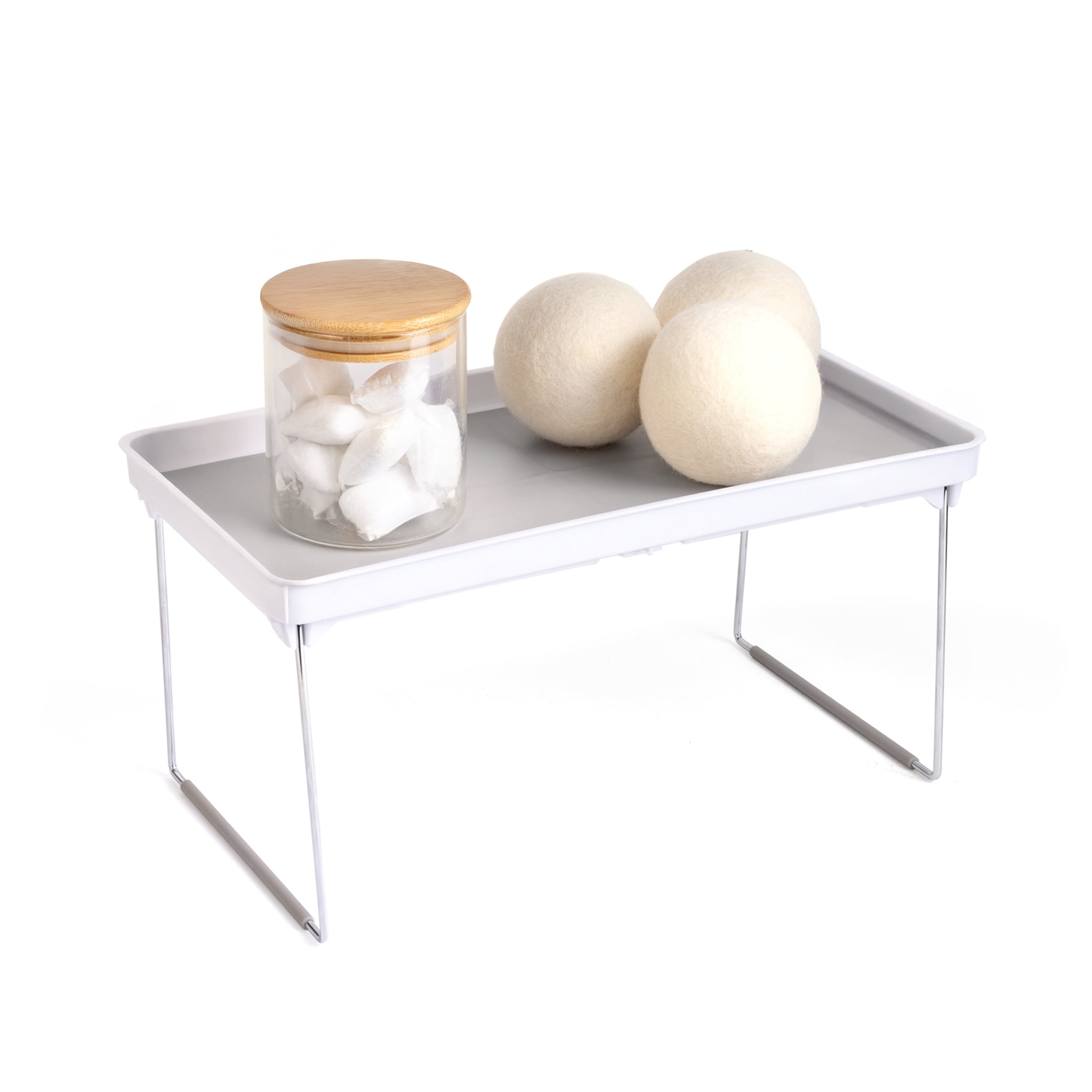 Mainstays Stackable Laundry Organizer Shelf, White