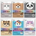 thumbnail image 1 of Máscaras de sábana Epielle Animal Character Korean Spa Kids, paquete de 6, 1 of 9