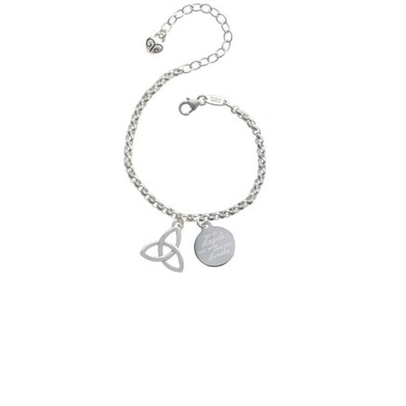 - Silvertone Large Trinity Knot Not All Angels Have Wings Some Wear Scrubs Engraved Bracelet
