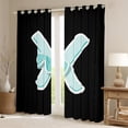 thumbnail image 2 of Manfei Cartoon Monogrammed X Curtains Pack of 2 (42x84 Each), Kawaii Ribbon Bow-tie Curtains Blackout, Teen Boy Girl Kid Bedroom Curtains, Curtains Blackout Bedroom Decor, 2 of 6