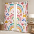 thumbnail image 2 of Homewish Graffiti Boho Rainbow Curtains Pack of 2 (42x84 Each),Colorful Flower Floral Curtains Blackout,Pink Blue Orange Bedroom Curtains For Girls,Super Cozy Room Decor, 2 of 6