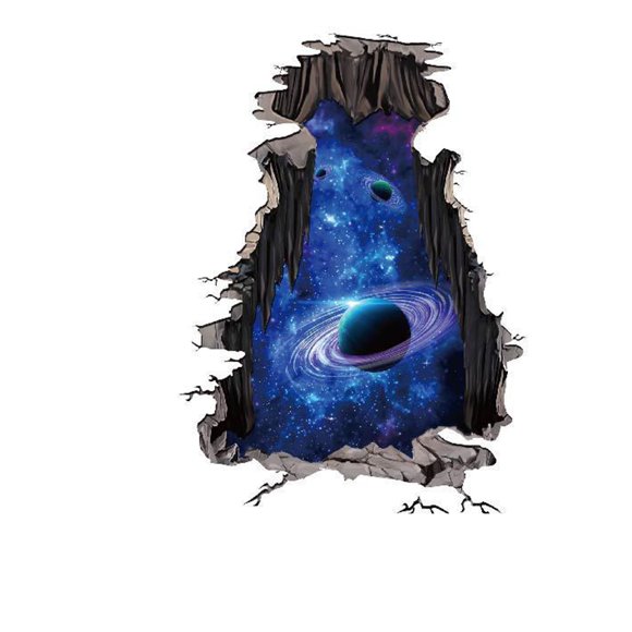 Maoww Glitter Galaxy Wall Stickers Broken Mural Living Room Bedroom Floor Door Wallpaper Decor Decal