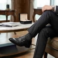 thumbnail image 3 of Men's Crocodile-Embossed Leather Loafers - Slip-On Formal Shoes for Business, & Pointed Toe Casual Footwear Formal Events, 3 of 5