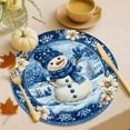 thumbnail image 4 of Christmas Round Placemats Set of 4 Cute Snowman Blue Place Mats Polyester Placemat Bird White Snowflake Circle Table Mat for Kitchen Dining Table Xmas Holiday Party Decor 8 Inch, 4 of 6