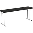 thumbnail image 3 of 6-Foot Black Plastic Folding Training Table, 3 of 14