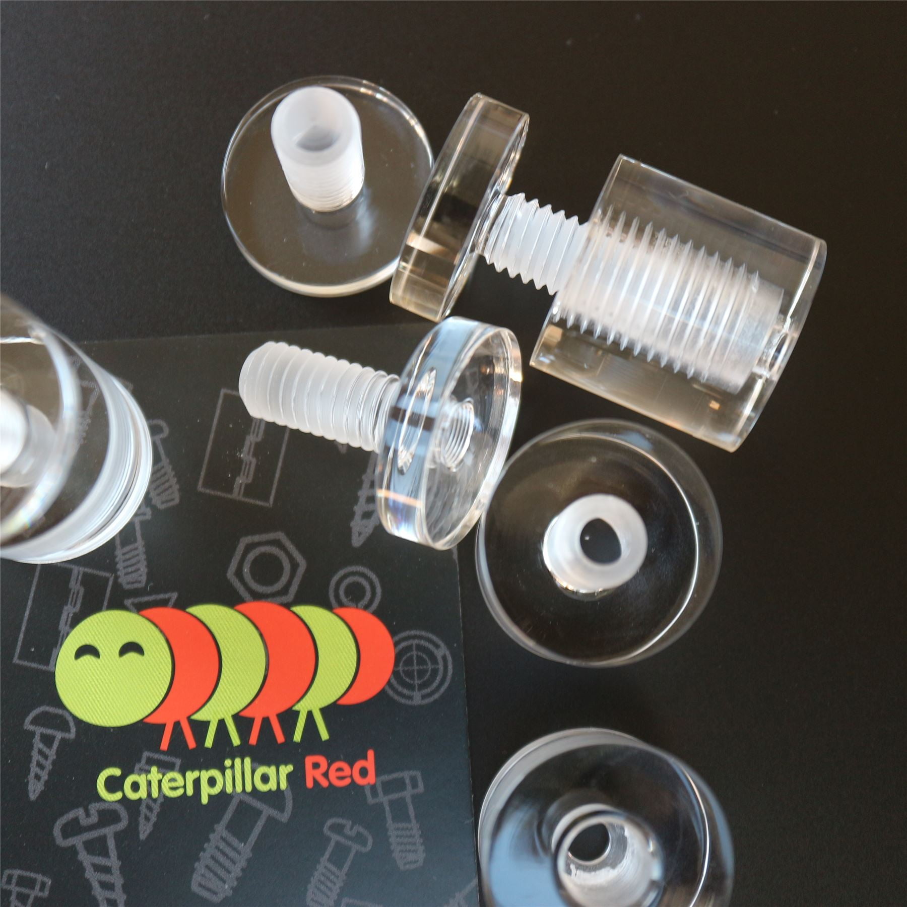 4 x Clear Standoffs, Glass Like, Acrylic, transparent spacers, plastic, wallmount, display signs, Anti-Corrosion, Waterproof, Size 25x25mm, (1 x 1 in)