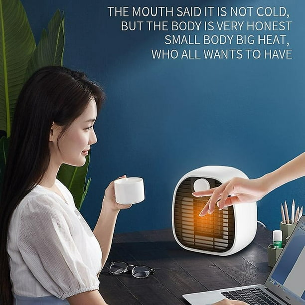 ShenMo Mini radiateur électrique 1000w pour radiateur soufflant portable de  table, chauffage d'hiver (blanc) 