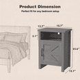 thumbnail image 7 of Furmax Farmhouse End Table, Nightstand with Barn Door and Shelf, Side Table for Living Room Bedroom, Gray, 7 of 7