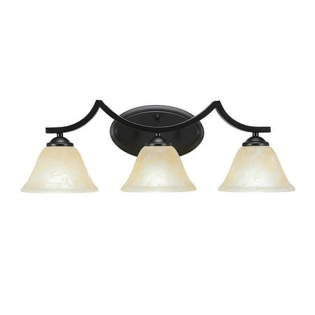 - 3-Light Bath Vanity Matte Black Finish With 7