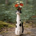 thumbnail image 4 of 7.87 x 4.33 in Handcrafted Quirky Cats Vase, Whimsical Ceramic Flower Vase, Playful Boho Home Decor, Ideal Gift for Cat Lovers, 4 of 8