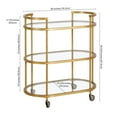 thumbnail image 6 of Evelyn&Zoe Leif 30" Wide Oval Bar Cart, Brass, 6 of 7