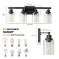 thumbnail image 6 of ACE-LIGHTS,4-Lights Rustic Bathroom Light Fixture(Bulbs Not Included),Bathroom Sconce,Farmhouse Vanity Lights Fixture for Bathroom,Dressing room,Living Room,Bedroom(Black), 6 of 9