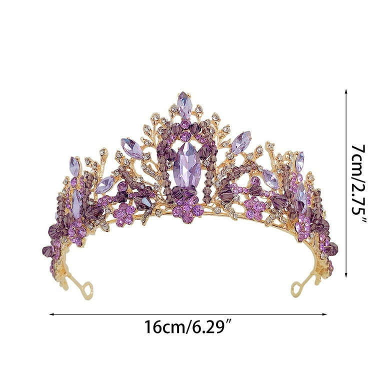 CHOMOEN Purple Crowns for Women Birthday Crown Purple Gems Princess Crown  Tiaras Decor