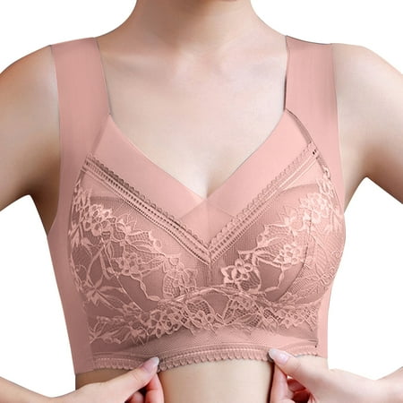 kamemir Bras for Women Push Up Womens Push Up Everyday Bras Comfortable Wireless Bralettes V Neck Seamless Bra Smooth Brassiere Wire Free Basic Bras(Coffee 3XL)