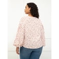 thumbnail image 4 of ELOQUII Elements Puff Sleeve Blouse, Women's Plus Sizes 14-24, 4 of 7