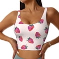 thumbnail image 2 of Picia Hand Drawn Strawberry Sports Bra for Women,Padded Strappy Sports Bras Medium Support Yoga Bra with Removable Cups,Running Yoga Bra-X-Large, 2 of 9