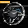 thumbnail image 2 of Car Bling Rhinestones Steering Wheel Cover with Sparkling Crystal Dimond, Anti-slip Steering Wheel Protector, 15 inch Elastic Universal for Cars, Vehicles, SUVs, Bling Car Interior Accessories (White, 2 of 12