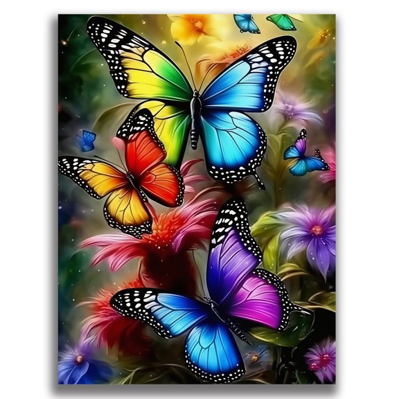 Mosflare 5D Diamond Painting Kit for Adults-Butterfly,14x14 inch,HD Canvas Full Drill Gem Art,DIY Craft Home Wall Decor and Gift