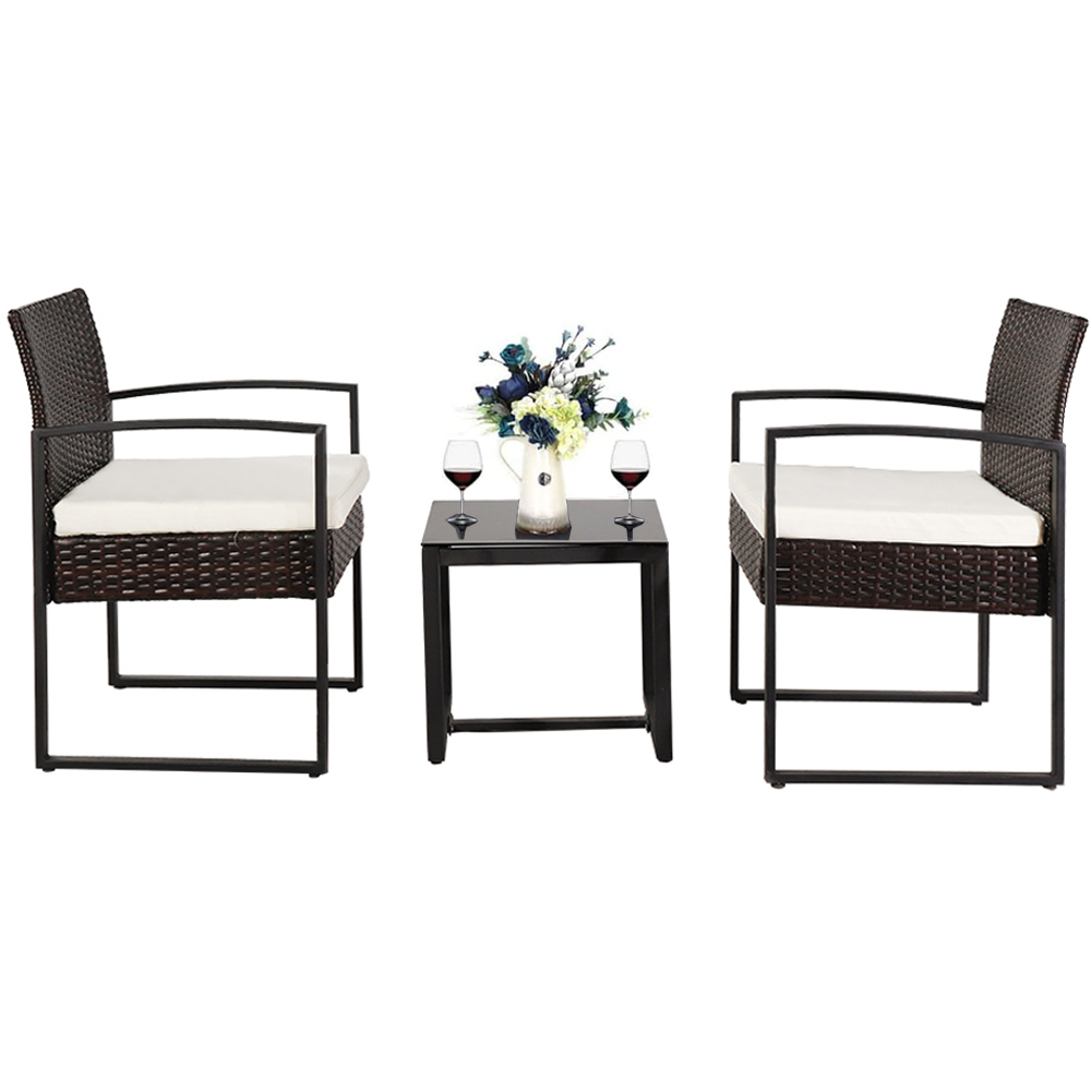 Seizeen Patio Sets Clearance, 3pcs Outdoor Conversation Set Cushioned