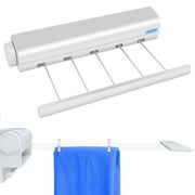 Evjurcn Retractable Clothesline Telescopic Clothesline 5-Line Clothes Drying Rope Hanger for Indoor Outdoor Supplies Wall Mounted Clothes Dryer Line