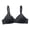 Black, variant on Soft Cotton Wire-Free Bra for Middle-Aged Elderly Women Seamless Full Coverage Wireless Everyday Brassiere with Adjustable Straps Coffee L