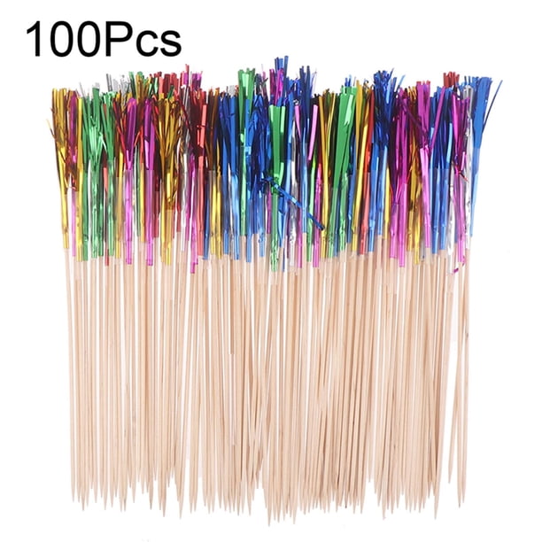 Palitos de fuegos artificiales para beber, suministros de decoración de fiesta de Halloween y boda, adornos de palo de bebida para vacaciones, 100 unidades