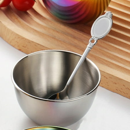 

Oiur 170 ml Jam Bowl with Spoon Pack Sauces Drop-resistant Stainless Steel Dipping Sauce Cup Kitchen Supplies