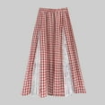 thumbnail image 2 of yueewhu Women Plaid Skirt Blue and White Elastic Waist Elegant Long Dress Lace Maxi Flared Skirt (Red, One Size), 2 of 6