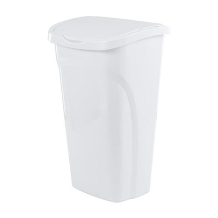 United Solutions 40 Qt Home Wastebasket w/ Dual Swing Lid  White 