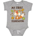 thumbnail image 3 of Inktastic My First Thanksgiving with Fall Fox and Leaves Boys or Girls Baby Bodysuit, 3 of 5