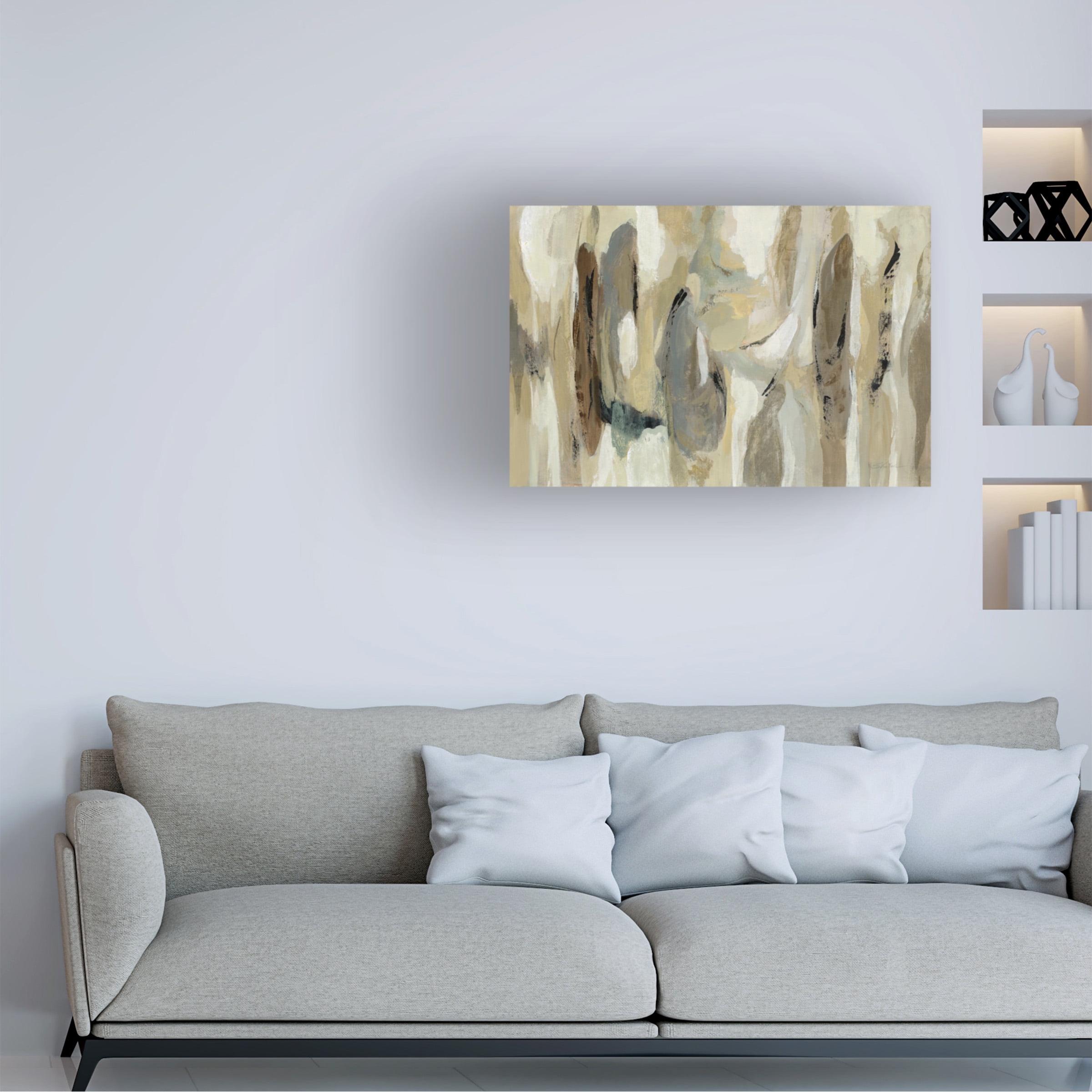 Silvia Vassileva 'Fluidity Neutral' Canvas Art