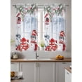 thumbnail image 2 of Xmas Snowman Birds Curtains 54 Inch Length,Sheer Curtains for Bedroom Living Room Window Christmas Green Silver Pine Snowflake Rod Pocket Drapes Kitchen Curtains Small Half Window 52"x54" 2 Panels, 2 of 7