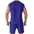 thumbnail image 6 of Stamzod Mens Track Suits 2 Piece Set Fashion Solid Color Summer Sleeveless Workout Tank Tops and Shorts Casual Loose Plus Size Gym Sweatsuits for Men Blue L, 6 of 6