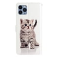 thumbnail image 3 of for iPhone 11 Pro Max Marble Flower Pattern Wallet Case, with Card Slots Holder Wrist Strap Magnetic Clasp Kickstand Cover, Premium PU Leather + TPU Shockproof Case for iPhone 11 Pro Max,Cat, 3 of 8