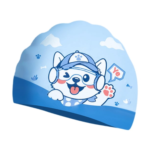 Gorro de natación para niños, impermeable, flexible, con de dibujos animados, cómodo y ligero, gorro de natación, gorro de natación infantil p