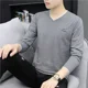 thumbnail image 3 of Camiseta lisa de corte entallado para hombre, sudaderas unicolor, cuello en V, jerseys para hombre, camisetas ajustadas de talla grande, ropa de calle Y2k, tendencias de moda 2024, 3 of 5