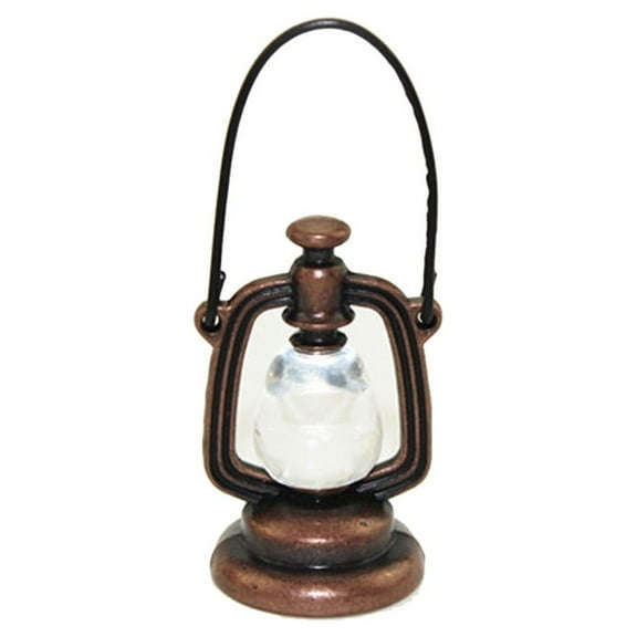Partheme Novelty Toys 2 Counts 1/12 Scale Miniature Dollhouse Accessories Decoration Mini Oil Lamp Kids Toy black bronze